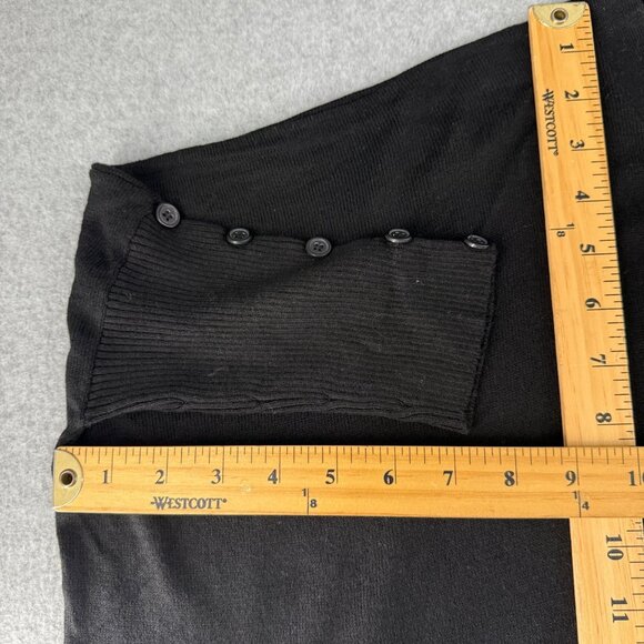 OneA Womens Black Button-Up Cardigan Sweater Button Sleeve Boxy Size Medium NWT - Picture 11 of 15